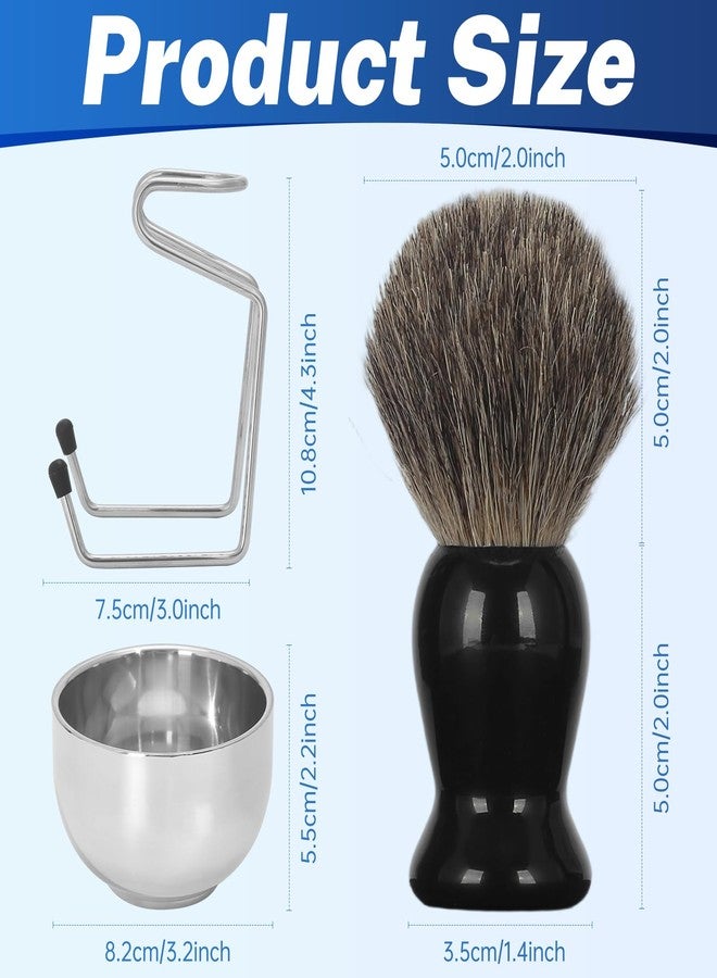 DEBETOOL Shaving Brush Set for Men – Pure Badger Hair Shaving Brush and Bowl, Exfoliating Shaving Cream Brush Gifts for Fathers Day - Image 2